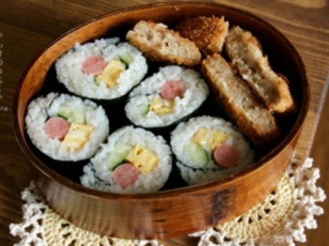 お弁当に最高 ポールウインナーで巻き寿司 レシピ 作り方 By Kanmi 楽天レシピ